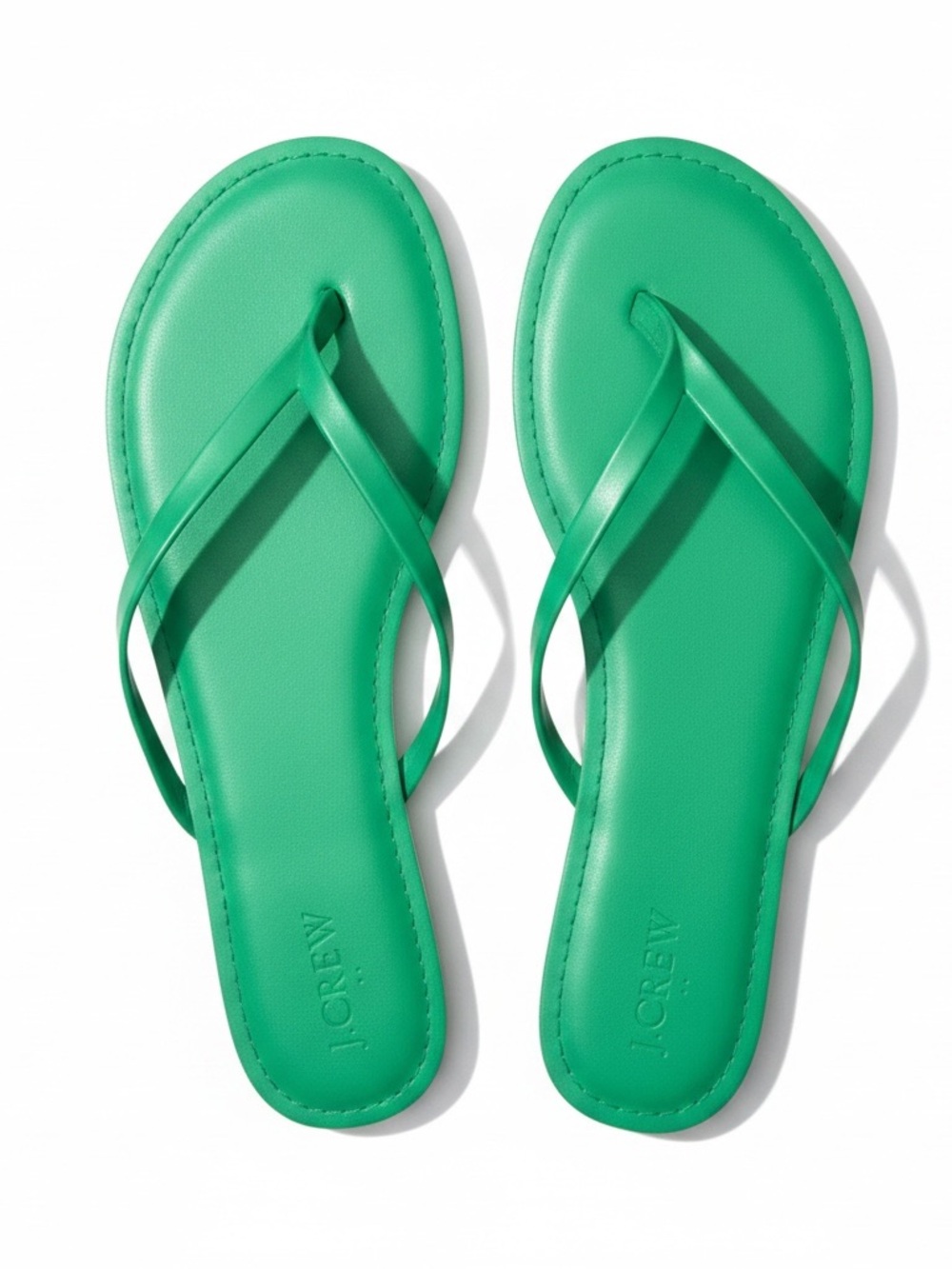 J.Crew Factory Kelly Green Leather Thong Sandals Women’s Size 10 NWOT